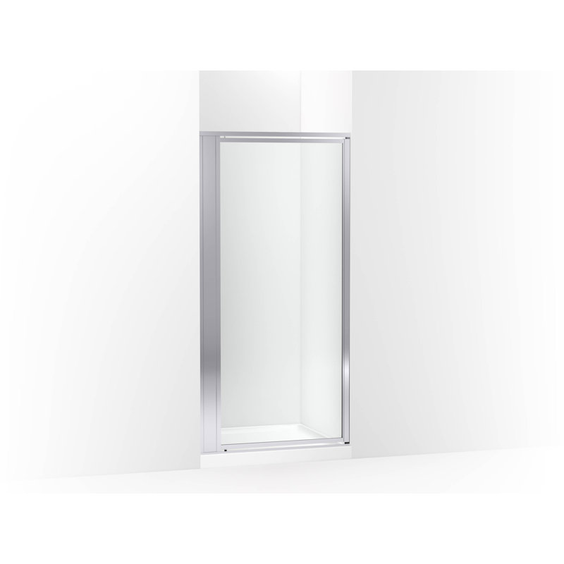 Attend 72" H Pivot Shower Door With 1/8"-Thick Glass, Silver