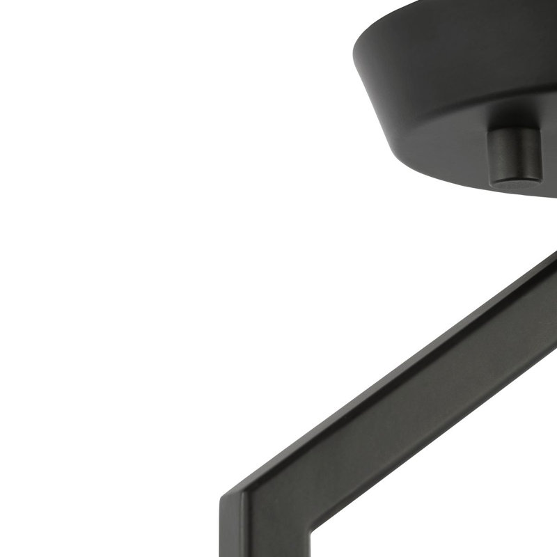 Plafonnier semi-encastré en verre Kyeler, Noir mat