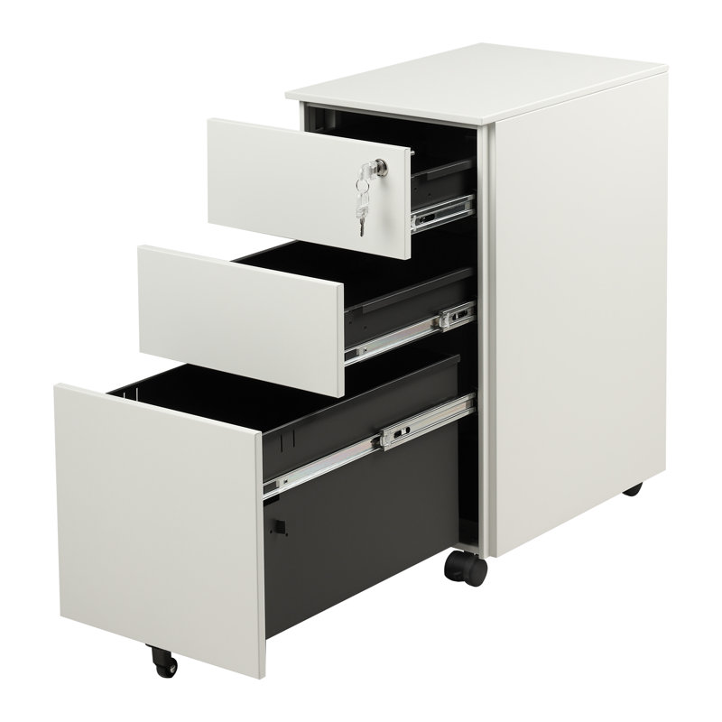 Stansel 30 cm W 3 -Drawer Steel Filing Cabinet, White