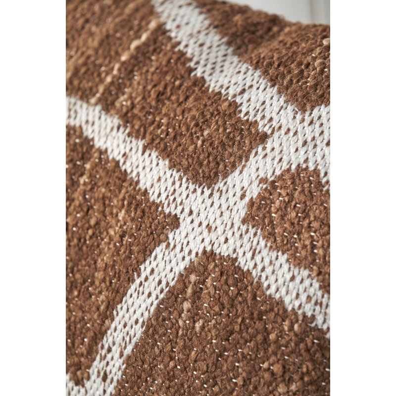 Swirl Brown Indoor / Outdoor Abstract Square Cushion