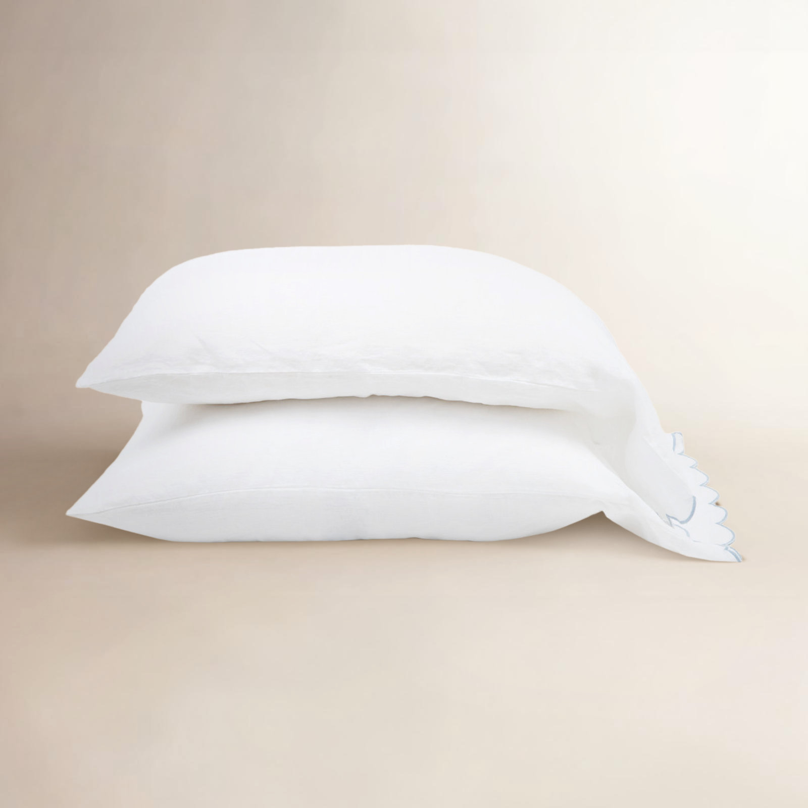 Kelly Rayon From Bamboo Sheet Set, CalKing Sheet + 2 Pillowcases, White/French Blue