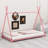 Metal House Platform Bed With Triangle Structure
