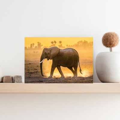 Majestic African Elephant Dramatic Serene Abstract Elephant Nature Sunrise Wall Art Print