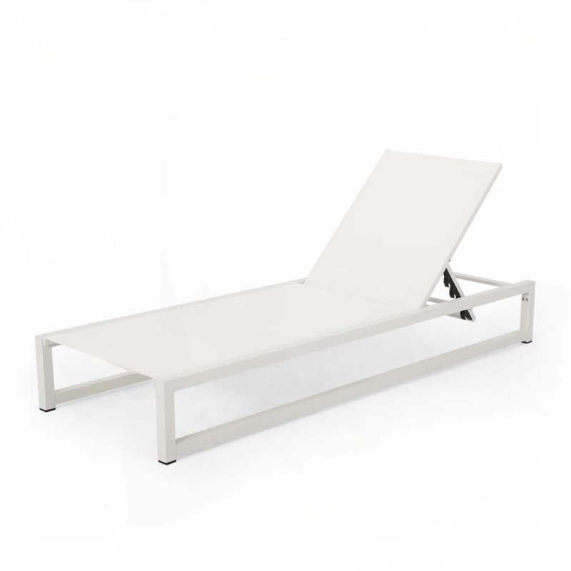 Outdoor Chaise Lounge Chair, White