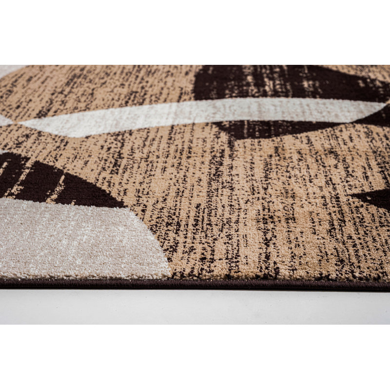 Abstract Area Rug, Brown, Rectangle 160 x 230 cm