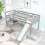 Lit simple mezzanine bas avec escalier et glissade