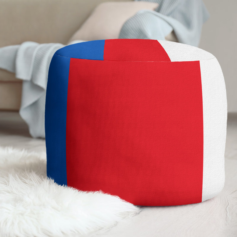 Repose-pieds cubique à rayures 21" kansas, Bleu / Rouge / Blanc