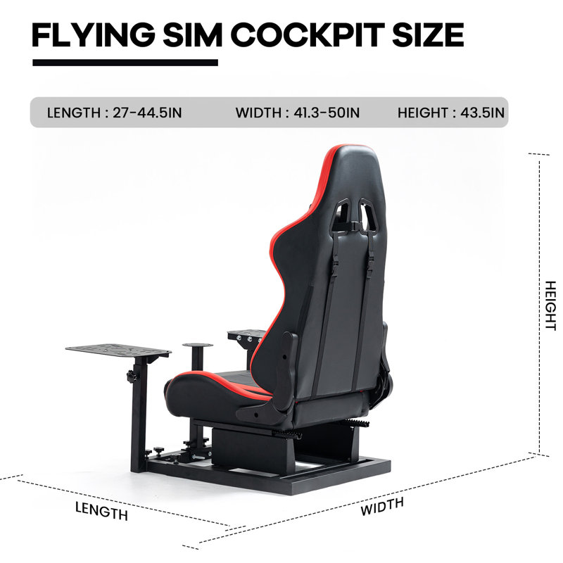 Anman Flight Simulator Cockpit With Gaming Seat, NO Throttle Joystick Keyboard Pedal Steering Wheel 