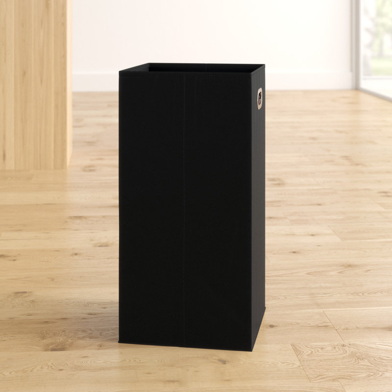 GEN Folding Laundry Hamper, Grommet Handles, Sturdy Fiberboard with Polyester Lining, Quick Set-Up, Squared Shape Saves Space