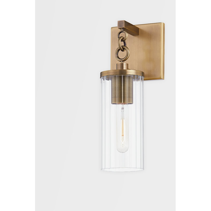 1 - Light Outdoor Armed Sconce, 12.75" H x 4.75" W x 5" D