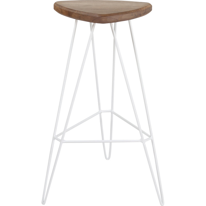Tabouret en bois massif Madison, Blanc, Noyer américain, Tabouret de bar (assise de 30 po de hauteur)