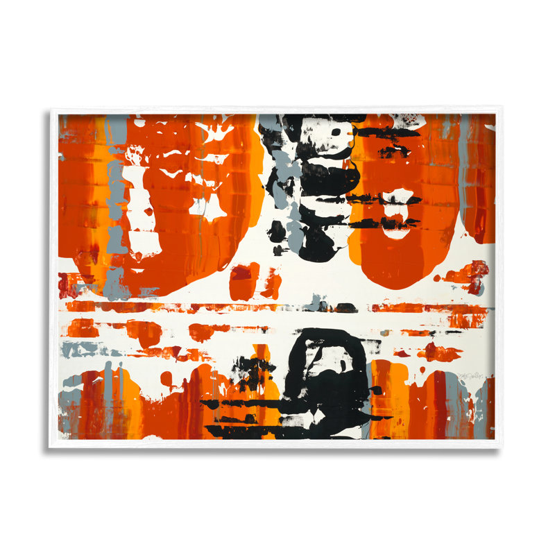 « burne orange momentum », reproduction, H 24 po x l 30 po x 1,5 po, Giclée encadrée blanc bord de mer