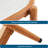 Double-Layer Oval Ripple Glass And PE Rattan Tabletop Paired With Heat Transfer Wood Grain Iron Frame Coffee Table