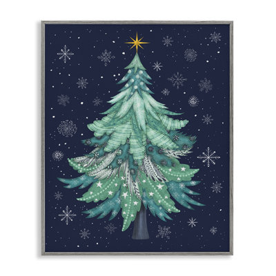 Art abstrait, estampe numérique d'arbre de Noël par Darlene Seale