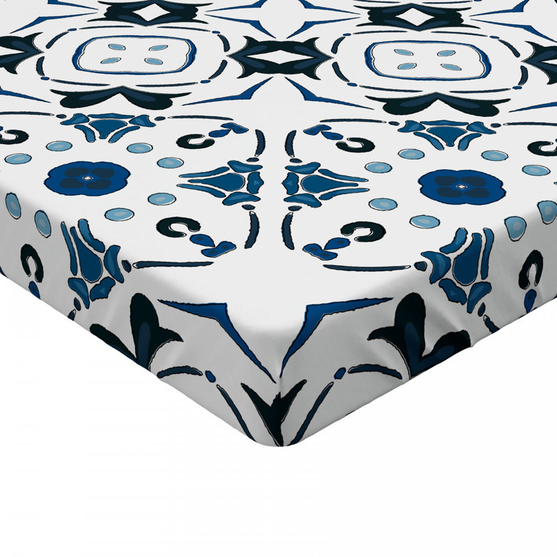 Microfiber Geometric Fitted Sheet, Full Fitted Sheet