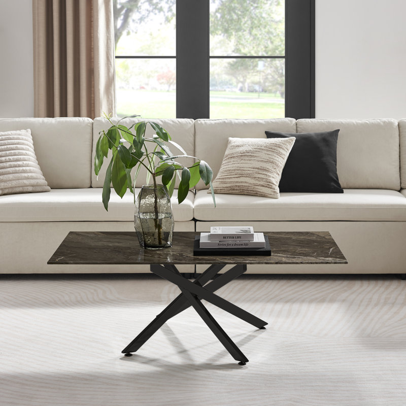 Lenworth Pedestal Coffee Table, Grey, Black