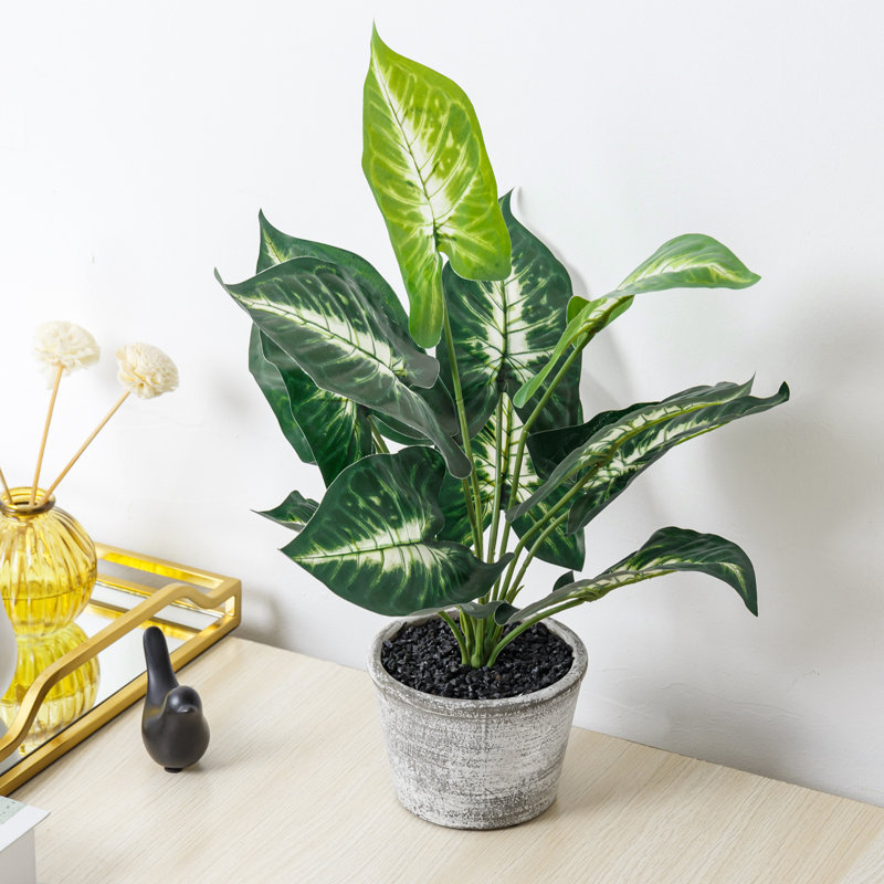 Fausse plante 15 '' Philodendron Taro en pot