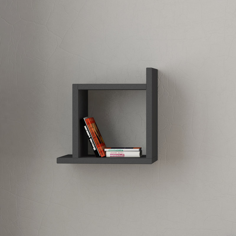 2 Piece Square Floating Shelf, Anthracite