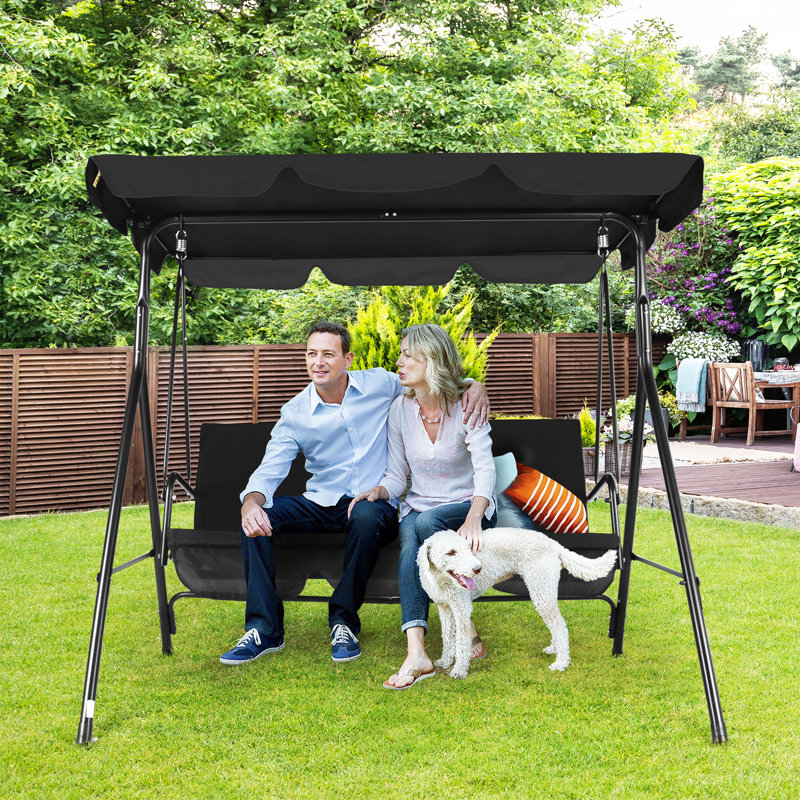 Outsunny Outdoor Swing Bed Person Swing Cushion 3-Seater Porch