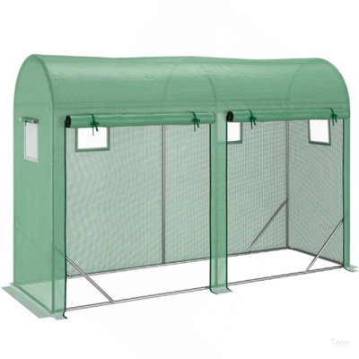Greenhouse With 4 Zipper Roll-Up Windows And 2 Doors