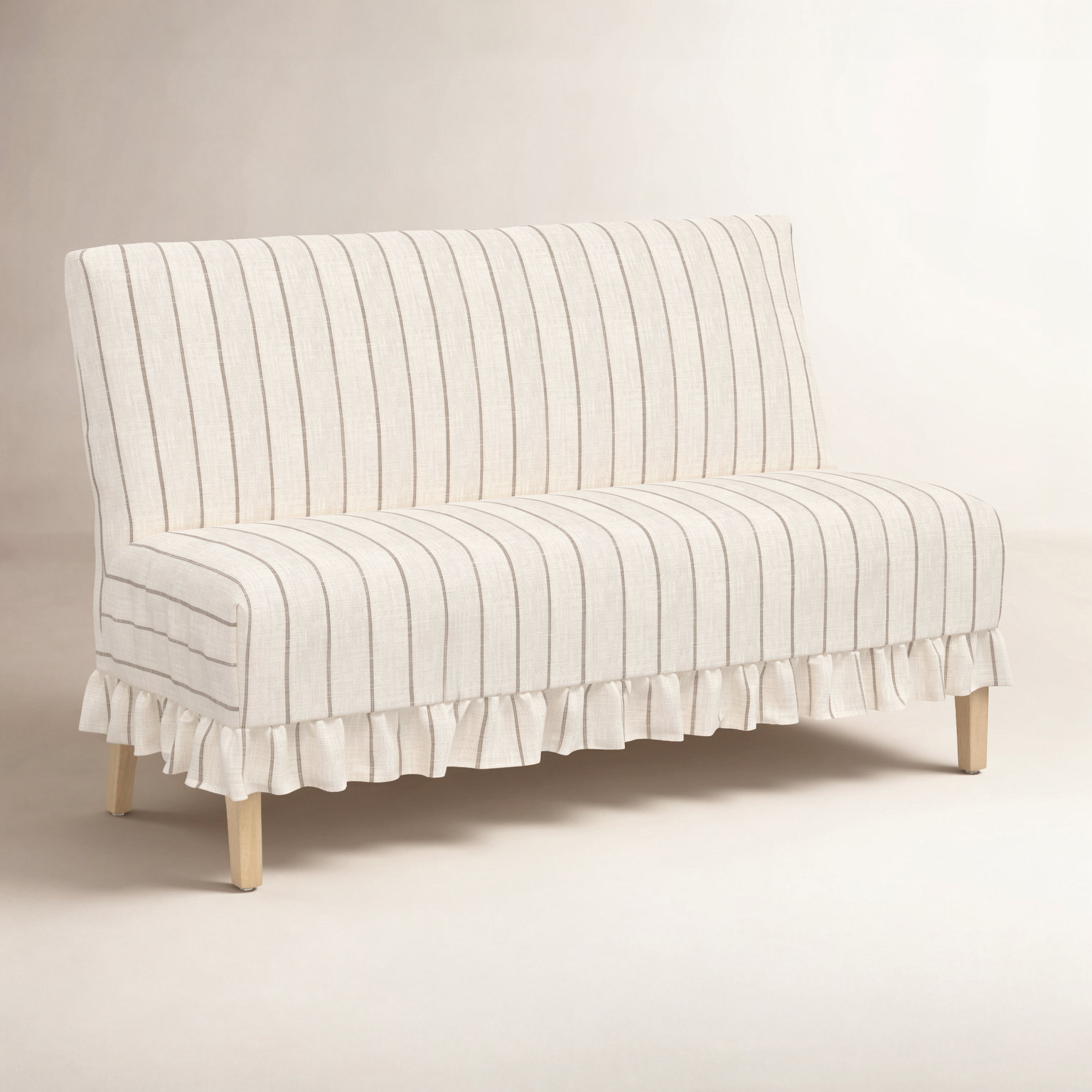 Maggie 57" Bench, Fritz Charcoal Stripe