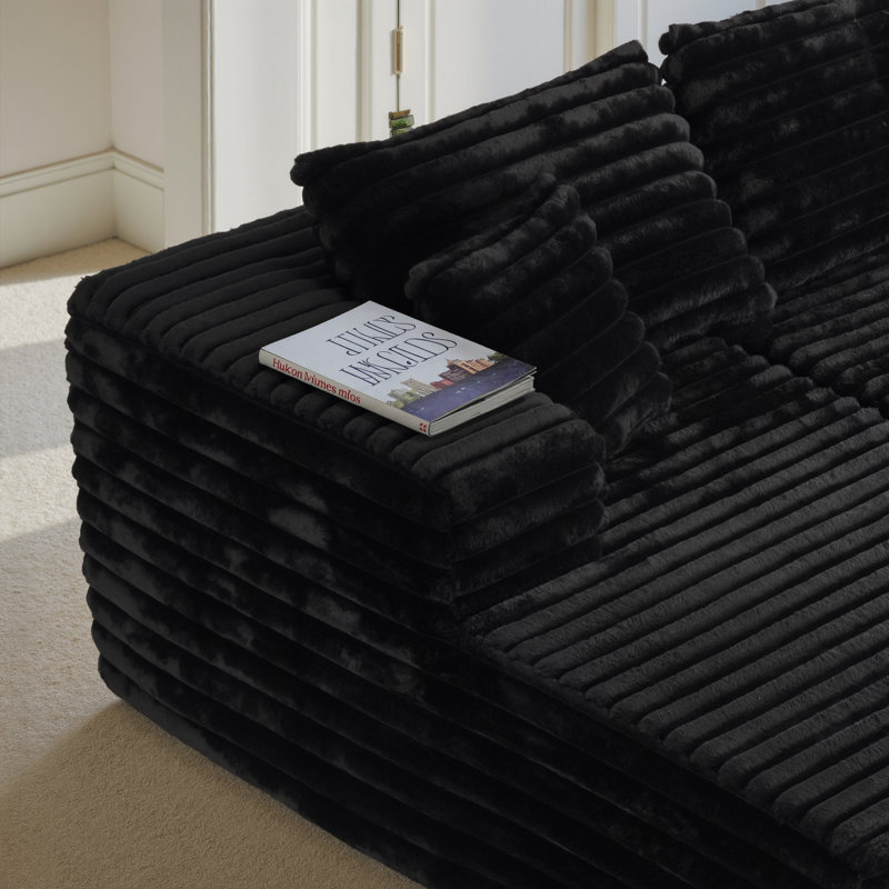 Canapé avec rembourrage 2 pièces sans assemblage requis Lefkowitz Boneless, Noir
