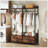 Rustic Freestanding Closet Organizer Garment Rack 4 Drawers 8 Hooks Shelves Hanging Rod