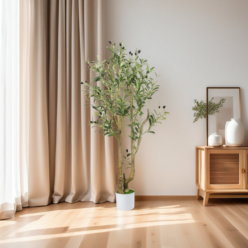 Arbre artificiel en soie artificielle, H 60 po x l 15 po x P 15 po, 1