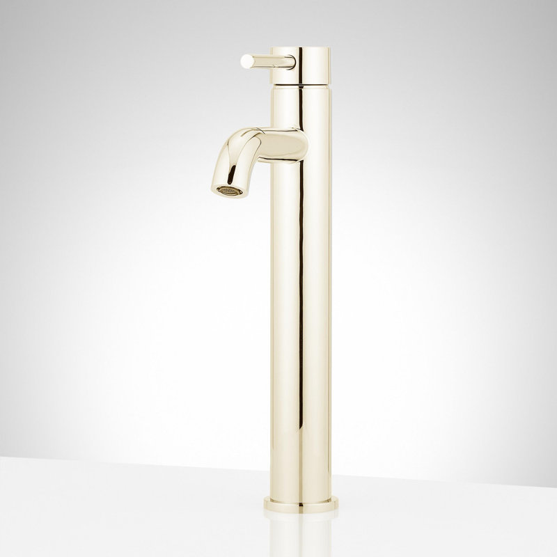 Polished Brass Modern Single Hole Bathroom Sink Faucet