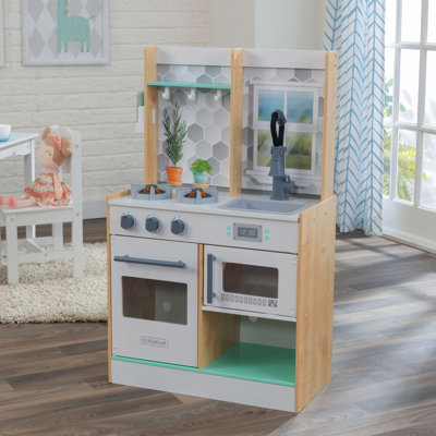 Let's Cook Wooden Play Kitchen with 1 Piece Accessory Play Set