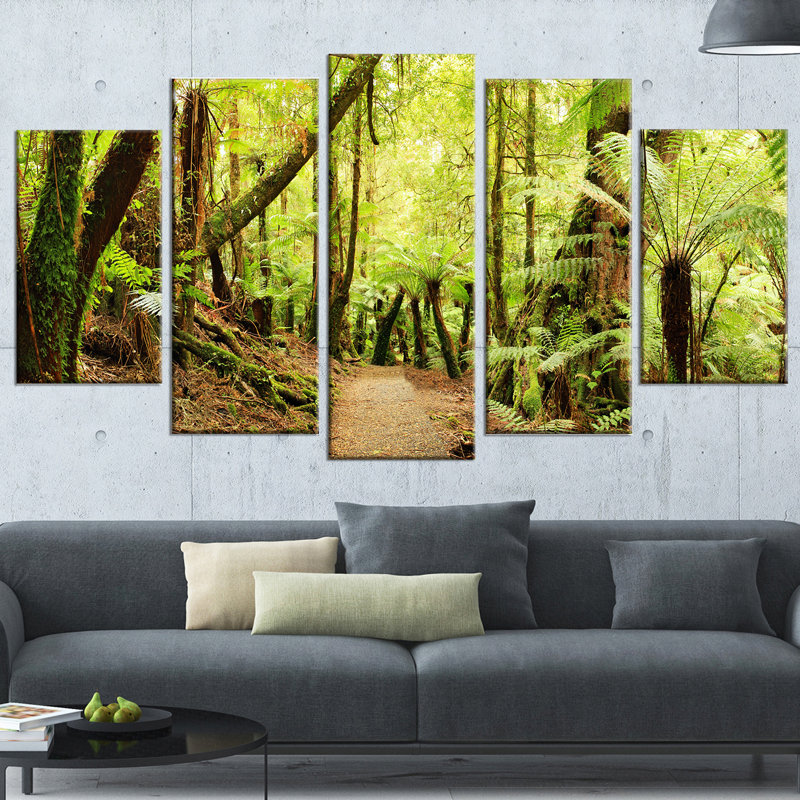« rainforest panorama landscape », ensemble de 5 art mural sur toiles tendues