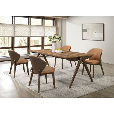 Wanetah 5-Piece Rectangular Dining Table Sheesham And Brown