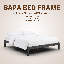 Structure de lit en bois massif NTC Sapa - Menuiserie japonaise minimaliste, pas de sommier tapissier, lattes silencieuses, assemblage facile-1995326087-1995326081