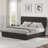 Bed Frame With Adjustable Headboard And 4 Storage Drawers, Linen Upholstered Platform Bed Frame-110095406-110095411