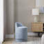 Tabouret de meuble-lavabo bleu 18 po avec couvercle pivotant à 360 degrés et couvercle de rangement amovible, design contemporain, polyvalent, intérieur, limite de poids de 250 lb, siège sans assemblage, pivotant, style