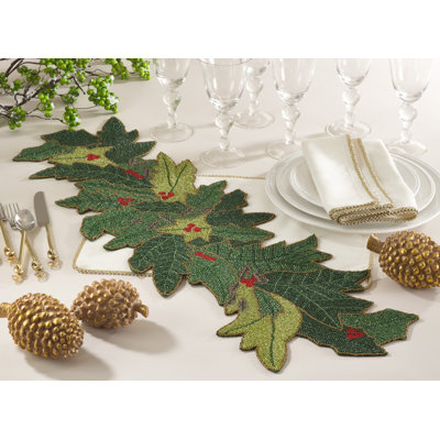 Chemin de table à motif floral Chistmas Rutkowski