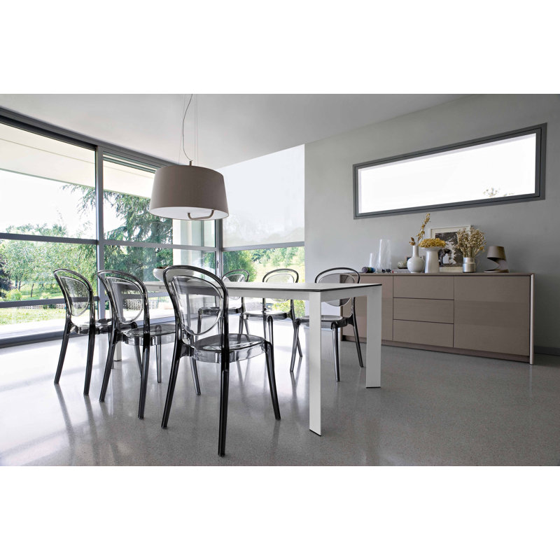 Parisienne Transparent Chair with Polycarbonate Seat, Transparent Smoked Gray