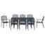 Garden Dining Set Extendable Manual 9 Pcs Gray Large Metal