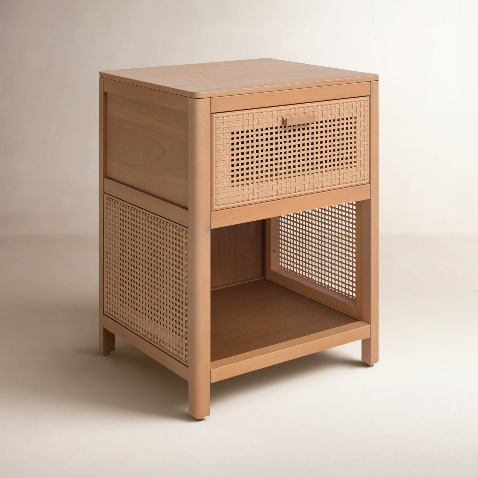 Epaulette Mahogany Nightstand, Natural