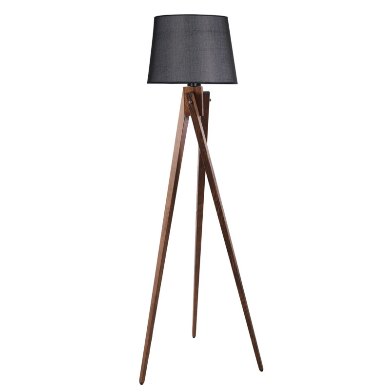 Lampe trépied 63 po Chudleigh, Noir, Noyers