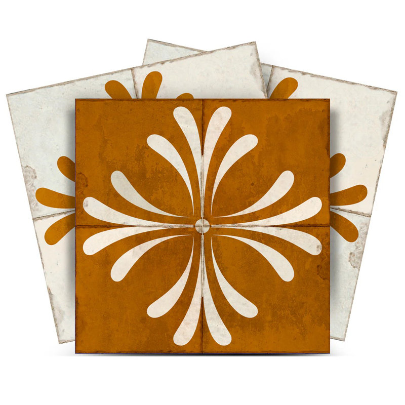 Carreau de mosaïque auto-adhésif en vinyle l 12 po x L 12 po, Verge d'or foncée / beige