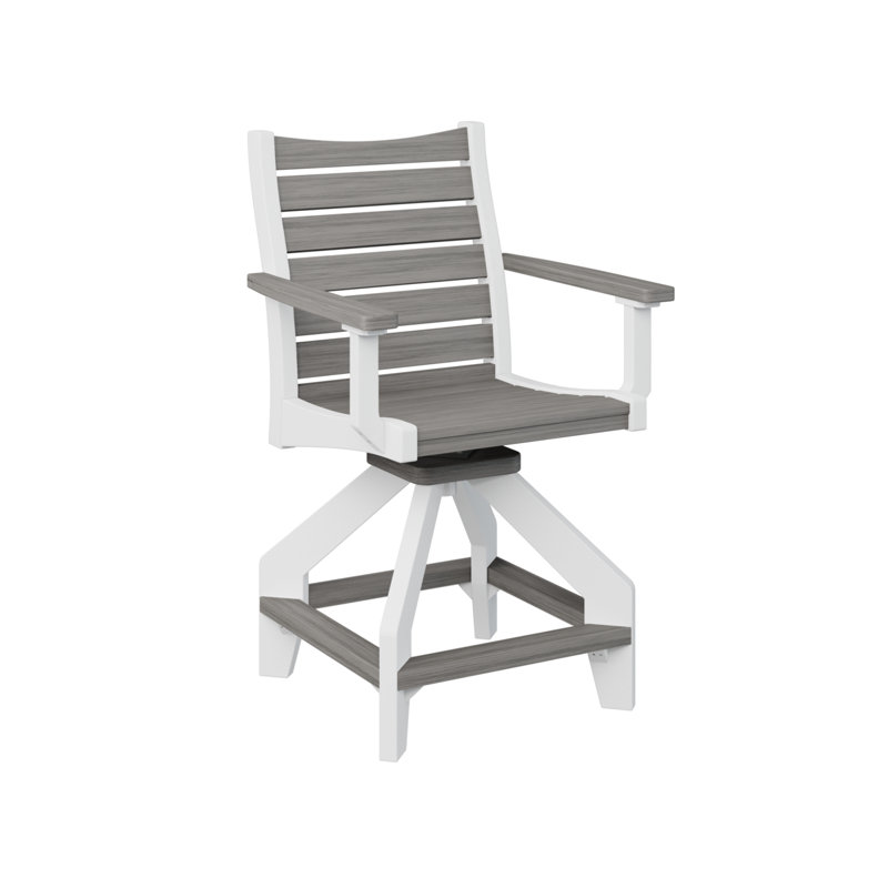 Chaise de comptoir pivotante Berlin, Bois flottant gris, 22.5"