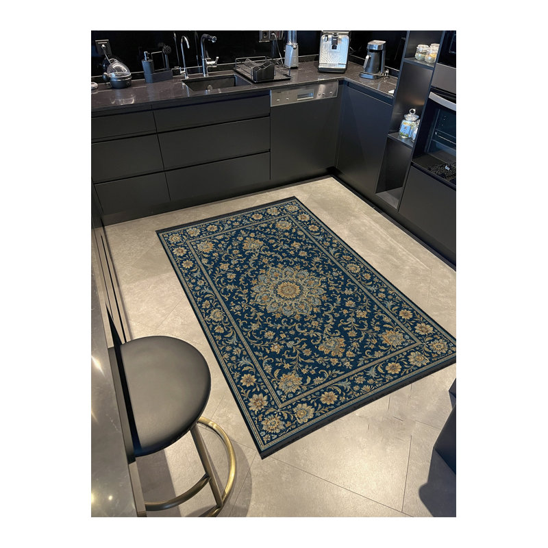 Tapis tissé traditionnel bleu marine Mosso, 3'3" x 9'10"