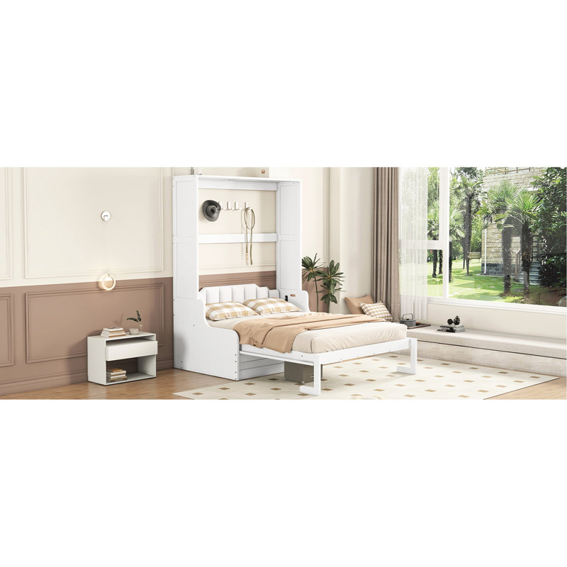 Grand lit avec coussin d'espace, blanc