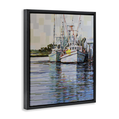 «Shrimp Boat Reflections», peinture par Floater