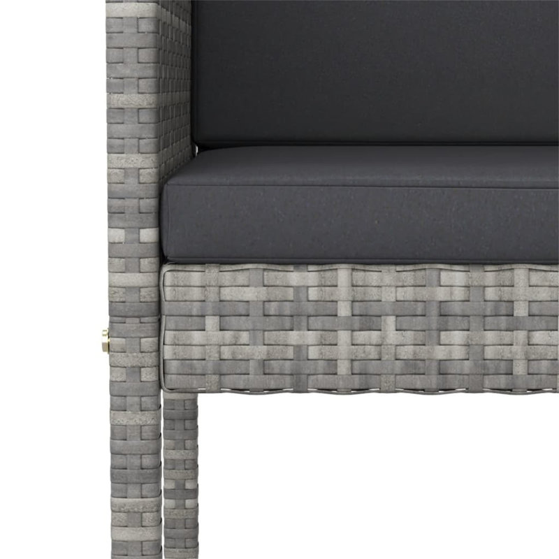 Tabouret de bar 29,9 po avec coussin, gris, Noir