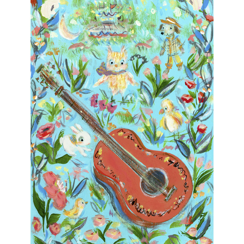 Jardin de guitare Castaneda par Allyn Howard, H 24 po x L 18 po x l 1,25 po, Art sur toile