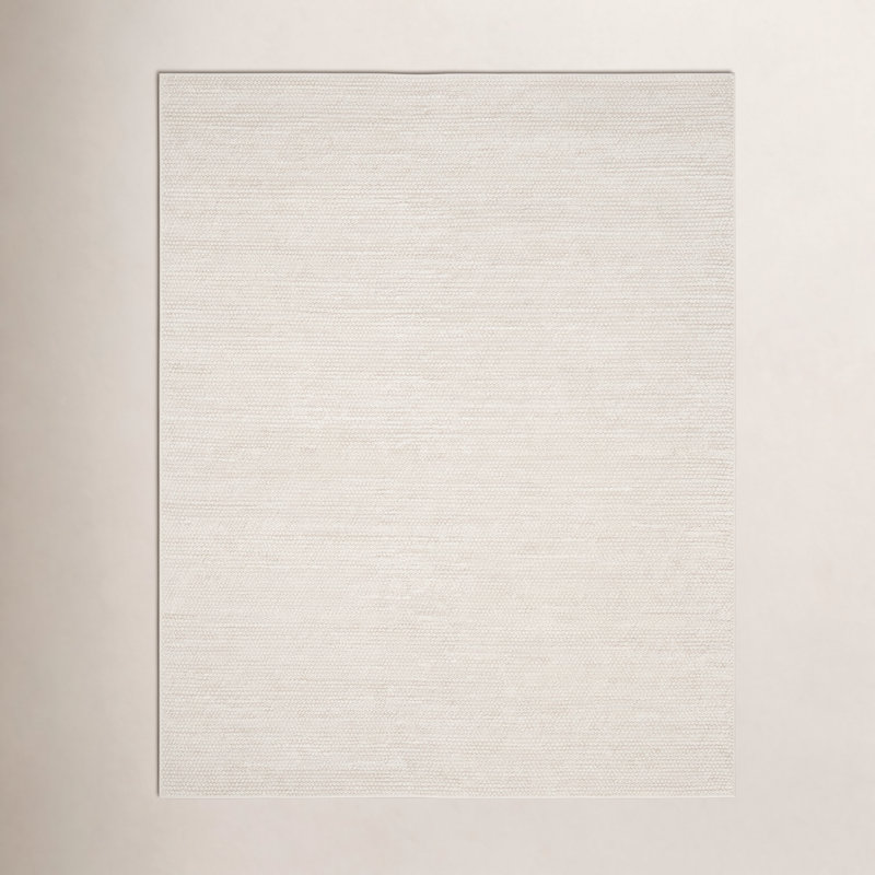Tapis ivoire fait à la main Elle, Rectangle de 5 pi x 8 pi