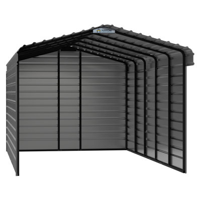 Steel Carport With 3 Wall Kits, 12X24X09