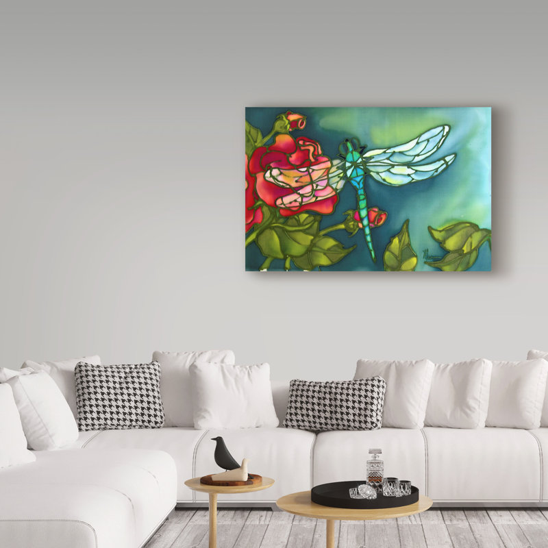 Reproduction de peinture acrylique sur toile tendue «Rose» Gulabacha, H 12 po x l 19 po x P 2 po
